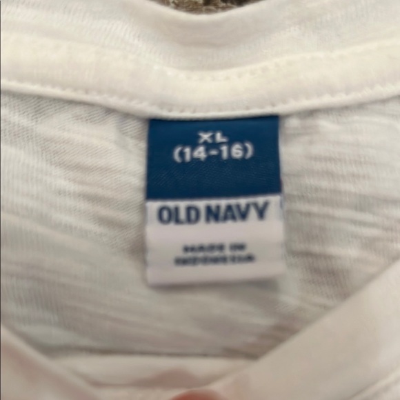 Old Navy White Short Sleeve Tee with Ruffle Details - Picture 2 of 3